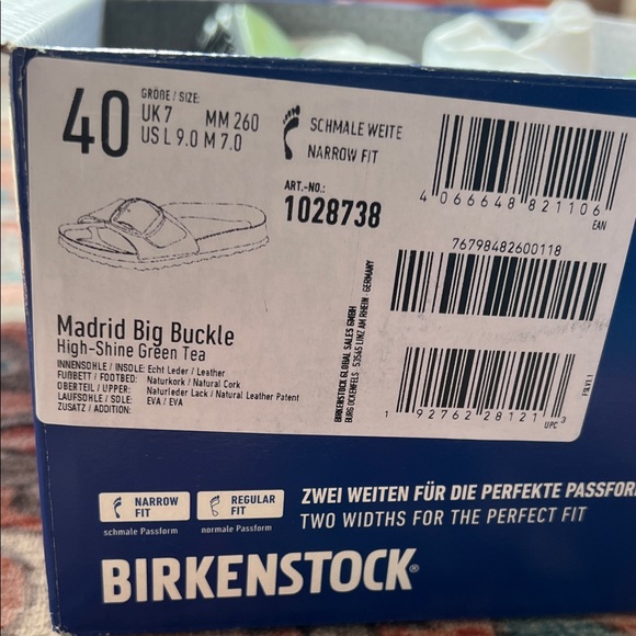 Birkenstock Madrid Big Buckle in Green Tea women’s size 9 - Picture 2 of 6